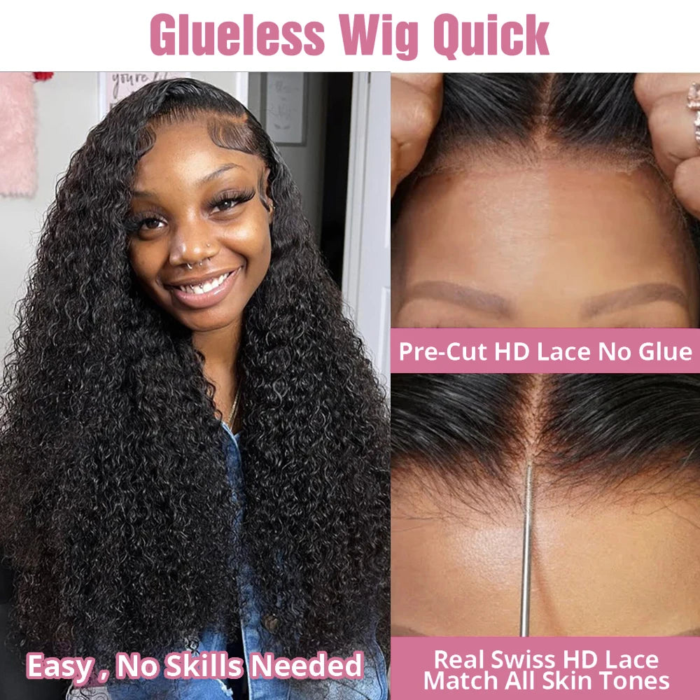 40 50 Inch Water Wave Curly Lace Front Wigs 13x4 13x6 HD Deep Wave Lace Frontal Wig 7x5 Glueless Human Hair Wigs For Women 300%