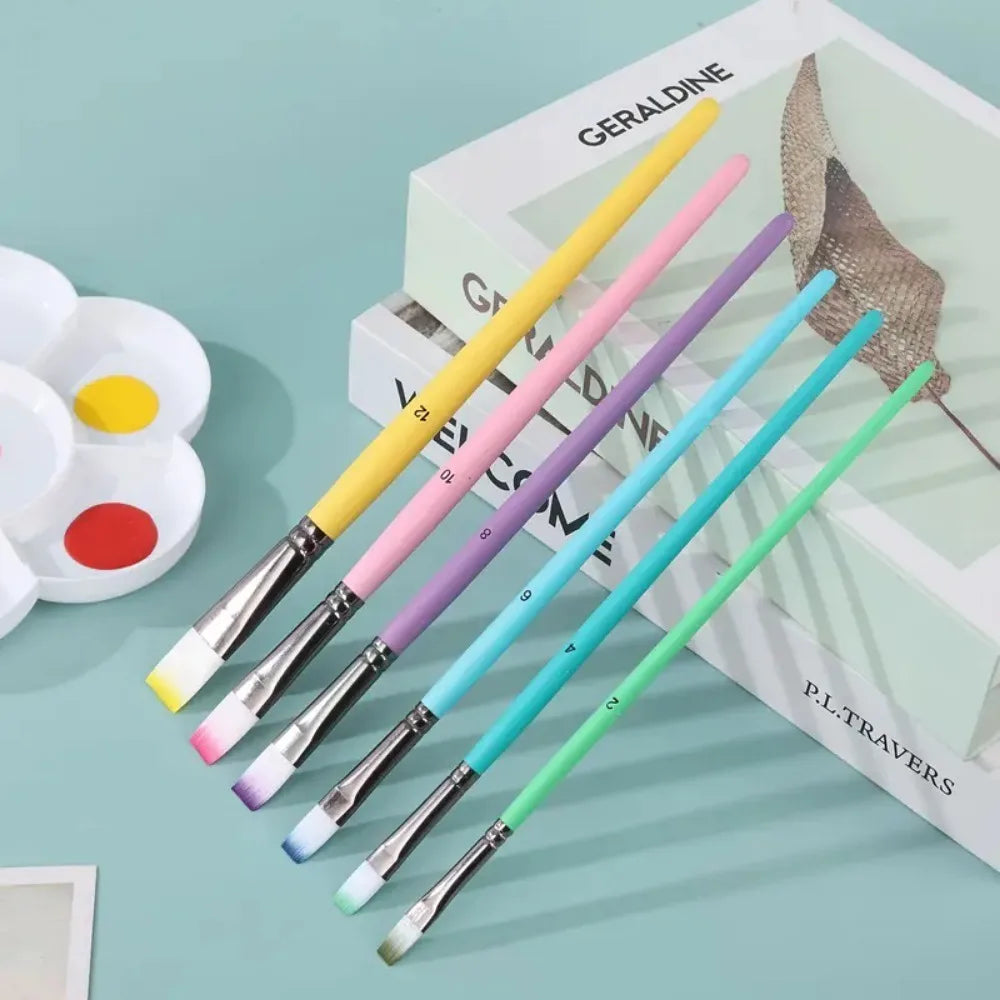 6Pcs Professional Paint Brushes Set, Artist Paintbrush, Easter Egg Brush, Art Painting Supplies, Nylon Round Pointed Flat for Acrylic