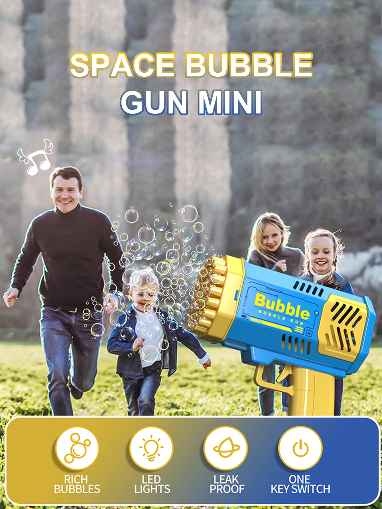 40 Hole CHILDREN'S Outdoor Toy Bubble Gun Electric Toy Blowing Bubbles (Without Bubble Water) - Shoppiline