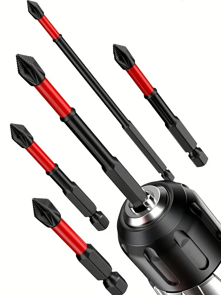 Magnetic Non-Slip Drill Bit Set 3/6/12 Pieces, S2 Steel, Crosshead and Impact Drill Bits, Suitable for Electric and Hand Drivers