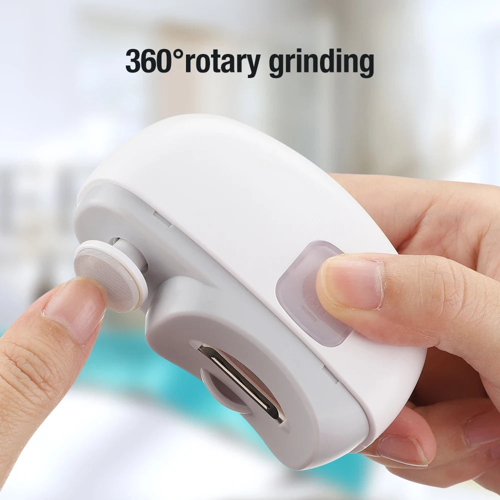 Coupe-ongles électrique avec lumière LED 2 en 1 automatique, lime à ongles, tondeuse pour bébé et adulte, mini outils de manucure, soin des ongles