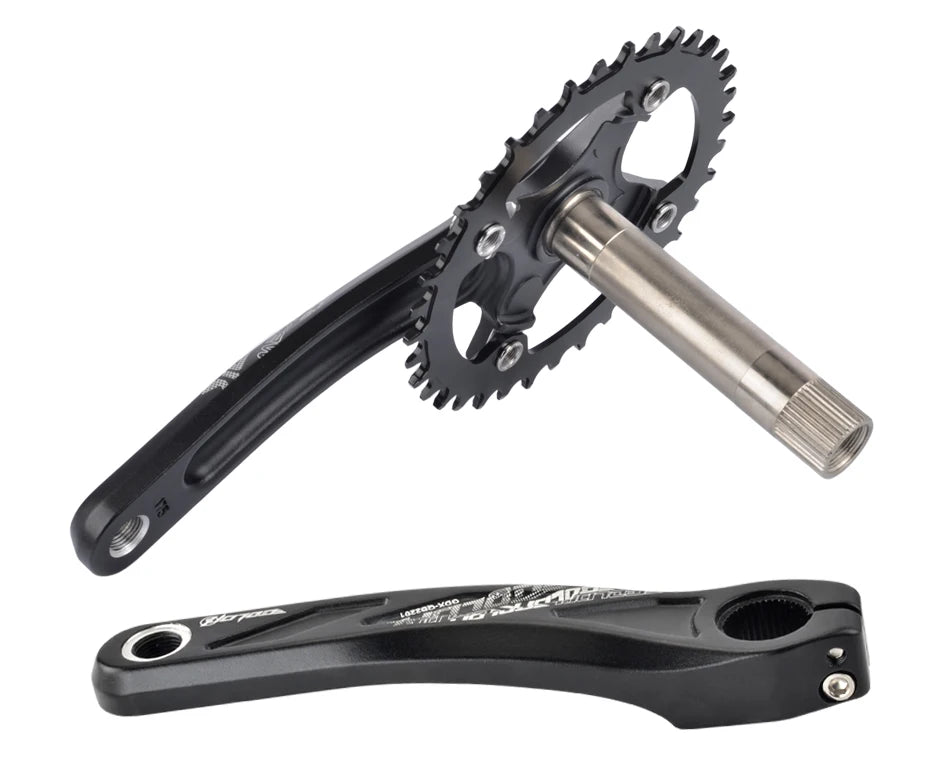 GOLDIX Bicycle Crank Chainring 104BCD MTB Bike Crank Aluminum Alloy with Bottom 170mm Crank Black 32T 34T 36T 38T Plate