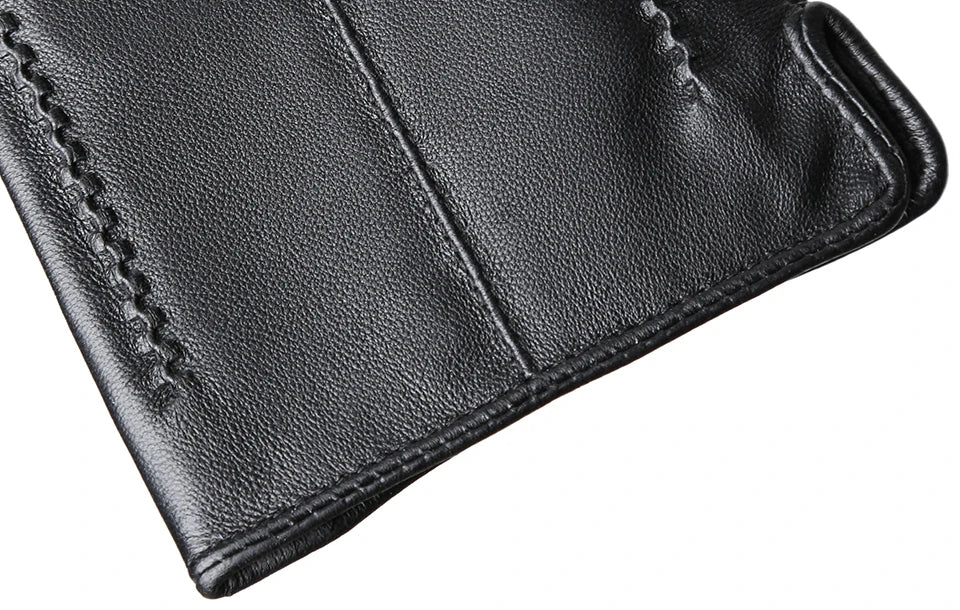Women's sheepskin gloves winter warm plus velvet short thin touch screen driving color women's leather gloves good quality -2226