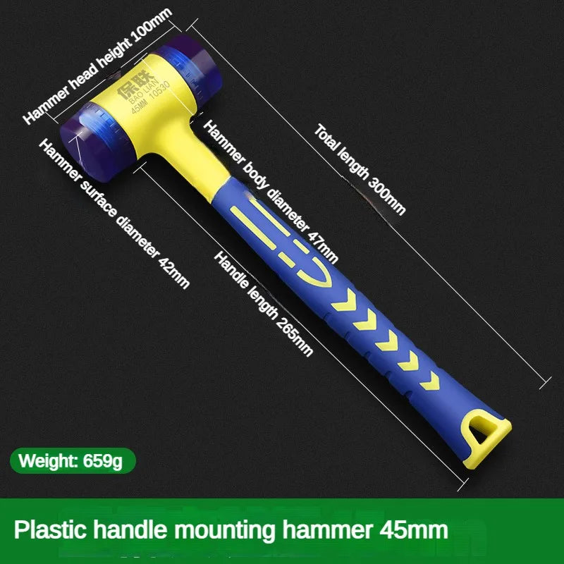 Detachable Insulated Double-Headed Installation Hammer 25mm-45mm Rubber Handle Soft Grip Hammer for Installation Work - Shoppiline