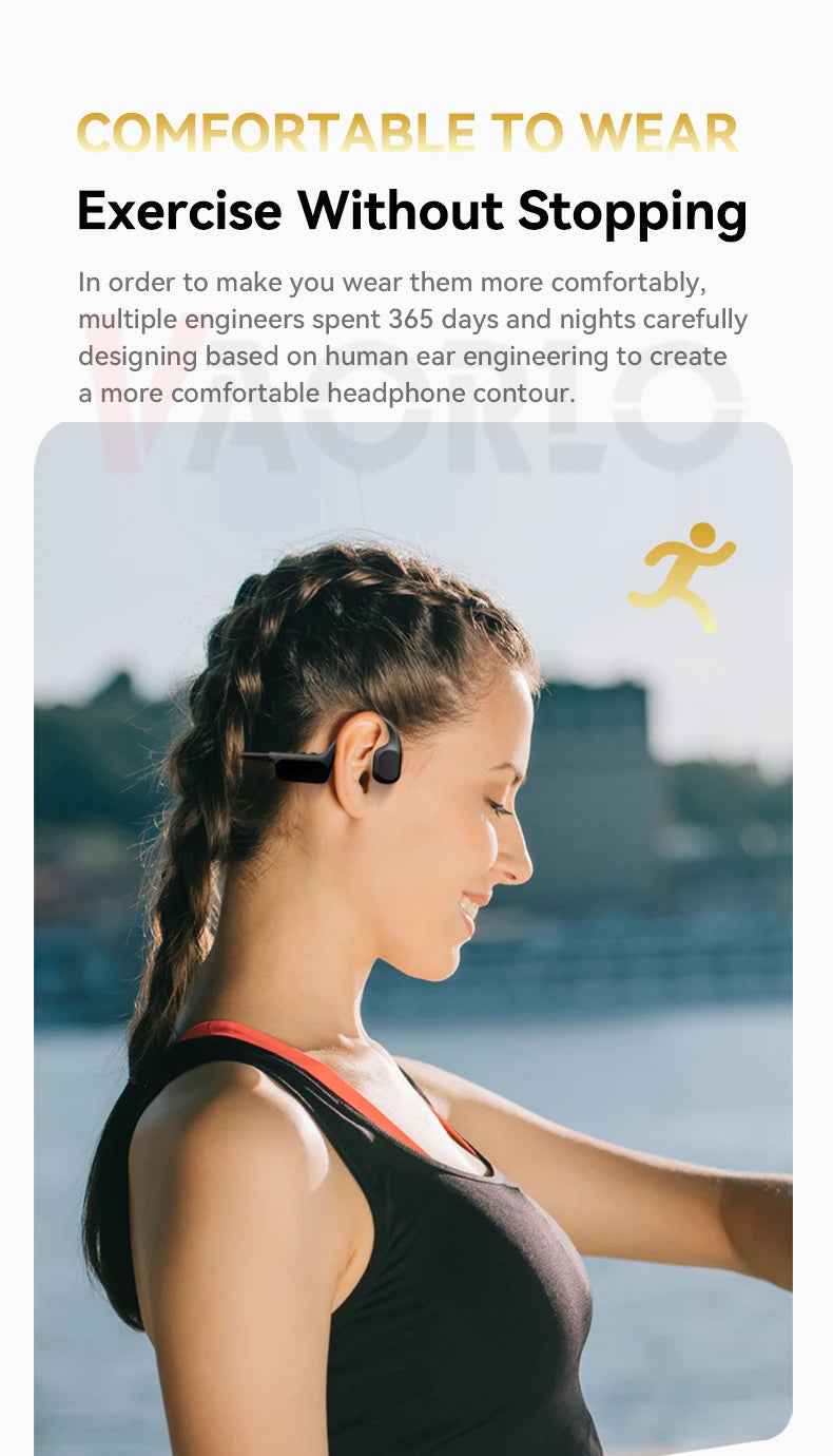 #IPX8 Waterproof Bone Conduction Wireless Headphone Bluetooth 5.4+32GB RAM MP3 Player HIFI Music Sport Swimming Headset With Mic