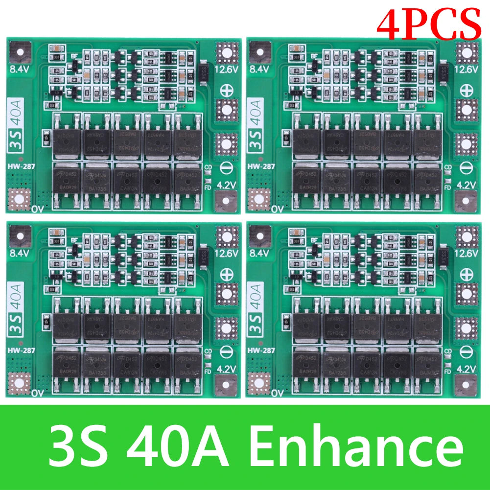 BMS 3S/4S 5A 10A 20A 25A 40A 60A Li-ion Lithium Battery Charger Protection Board 18650 For Drill Motor 12V with Enhance/Balance - Shoppiline
