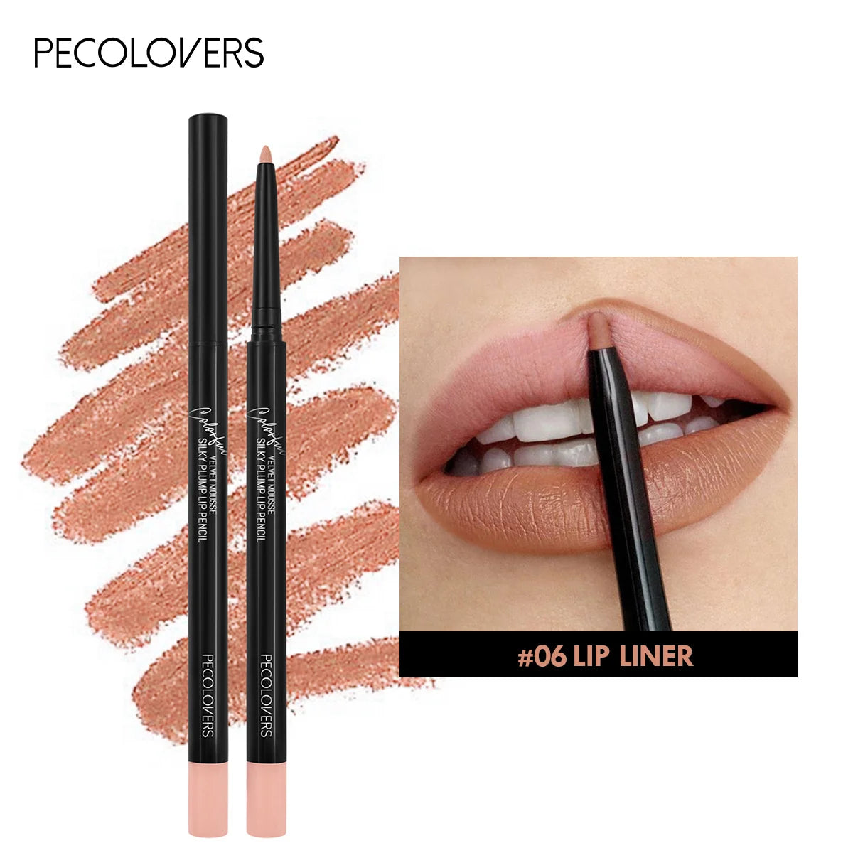 Wasserfester Matter Lipliner-Stift Rot Kontur Lippenstift Langanhaltend Antihaftend Feuchtigkeitsspendendes Lippen-Make-up 12 Farben