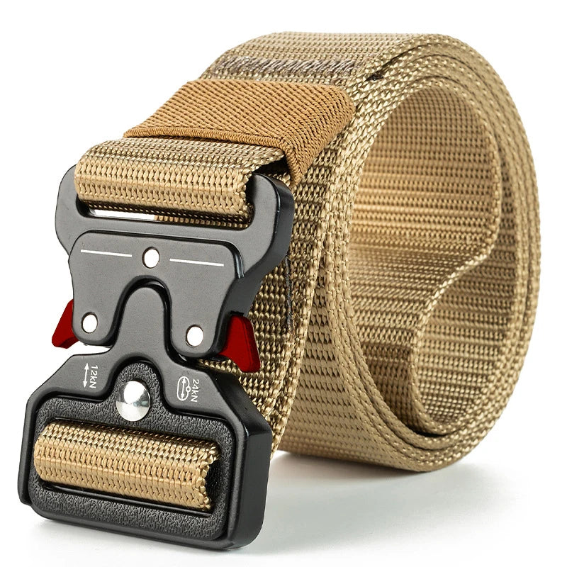 Ceinture tactique authentique à dégagement rapide, ceinture militaire d'extérieur en nylon souple véritable, accessoires de sport pour hommes et femmes, ceinture noire