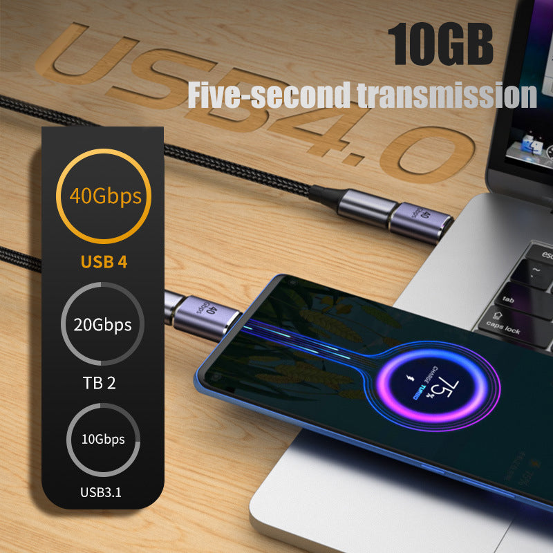 USB4.0 40Gbps OTG C-type 90 degree Adapter 100W 5A USB C to Type C Fast Charging Converter USB C Data Adapter For Macbook 8K60HZ