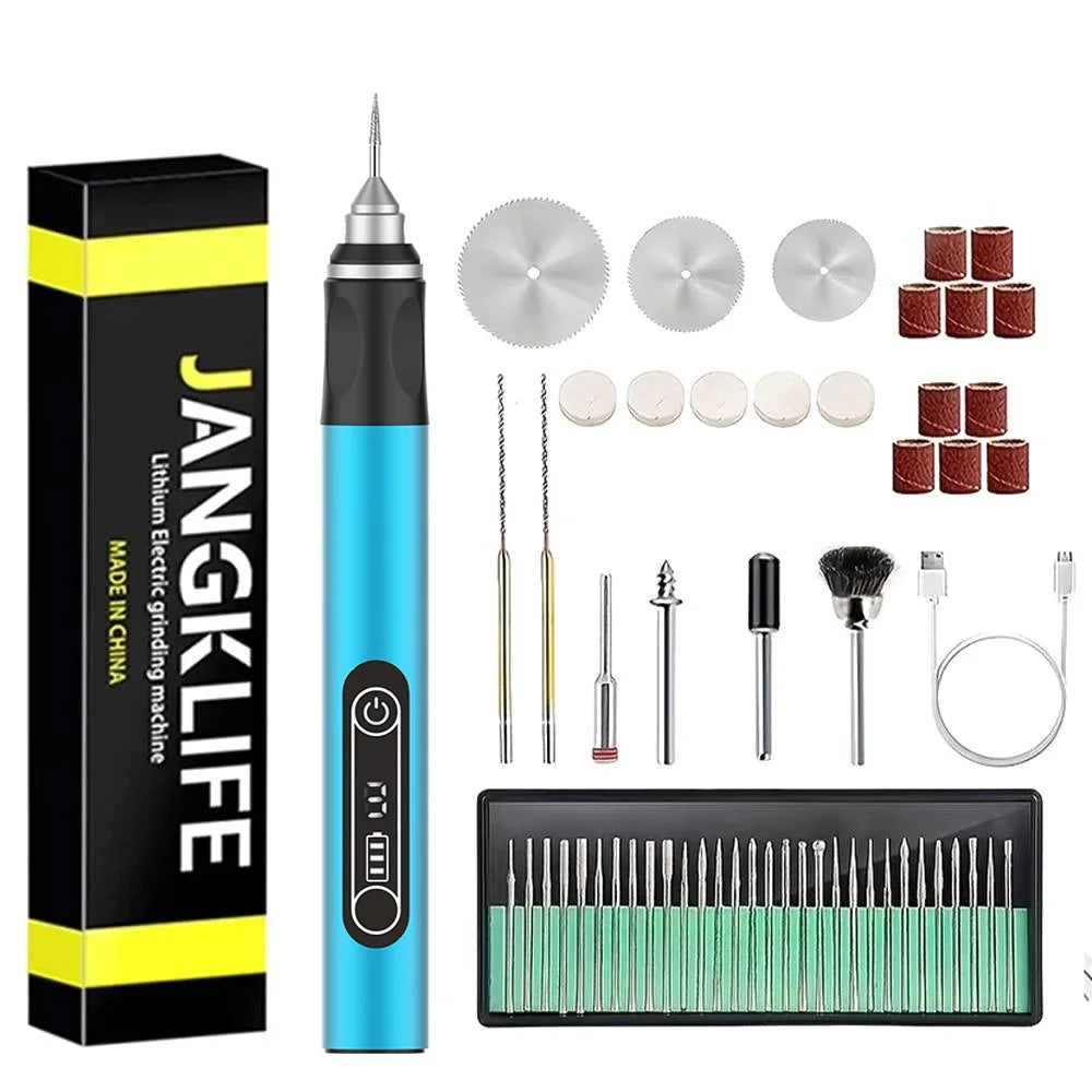 JANGKLIFE USB Cordless Rotary Tool Kit Woodworking Engraving Pen DIY Crafts Engraving Cordless Drill - Shoppiline