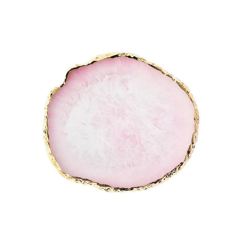 Round Resin Onyx Stone Nail Palette Nail Art Display Stand Gel Polish Tray Mixed Painting Pigment Tray Nail Art Display Stand