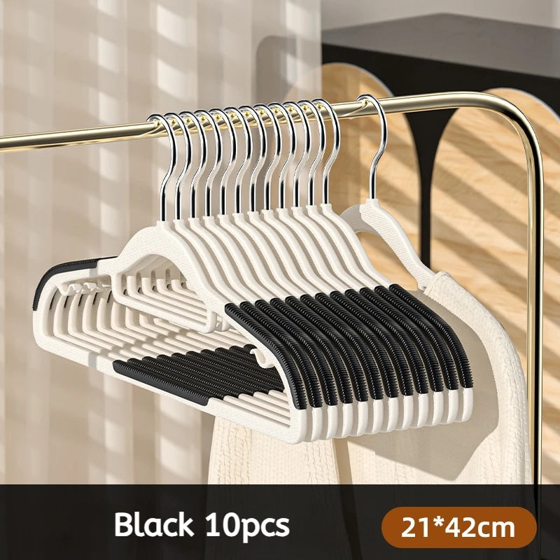10Pcs Black/Orange/Grey Multifunctional Wet and Dry Household Hanger Suitable for Hanging Clothes Bedroom Wardrobe Anti-Slip - Shoppiline