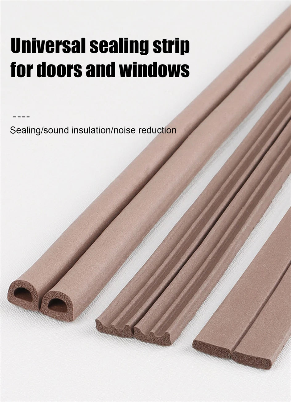 5m/10m Weather Stripping Door Seal Strip Diep Self-adhesive Draft Stopper Tape Window Insulation Noise Rubber Sealing Strip