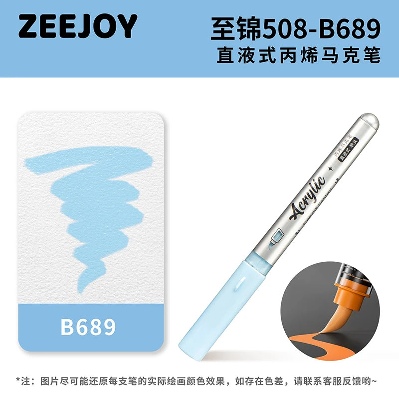 ZEEJOY 120/12/1 Colors Direct Liquid Acrylic Marker Pens Waterproof Pen Soft Brush Nib for Manga School Art Supplies Stationery