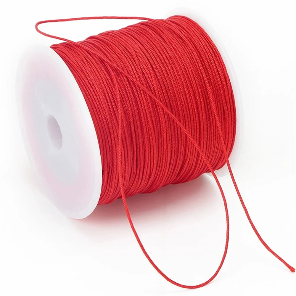 50Yds 0.8mm Crafts Nylon Cord For Jewelry Making Braided Nylon Satin String for Bracelets Necklace Jewelry Accessories