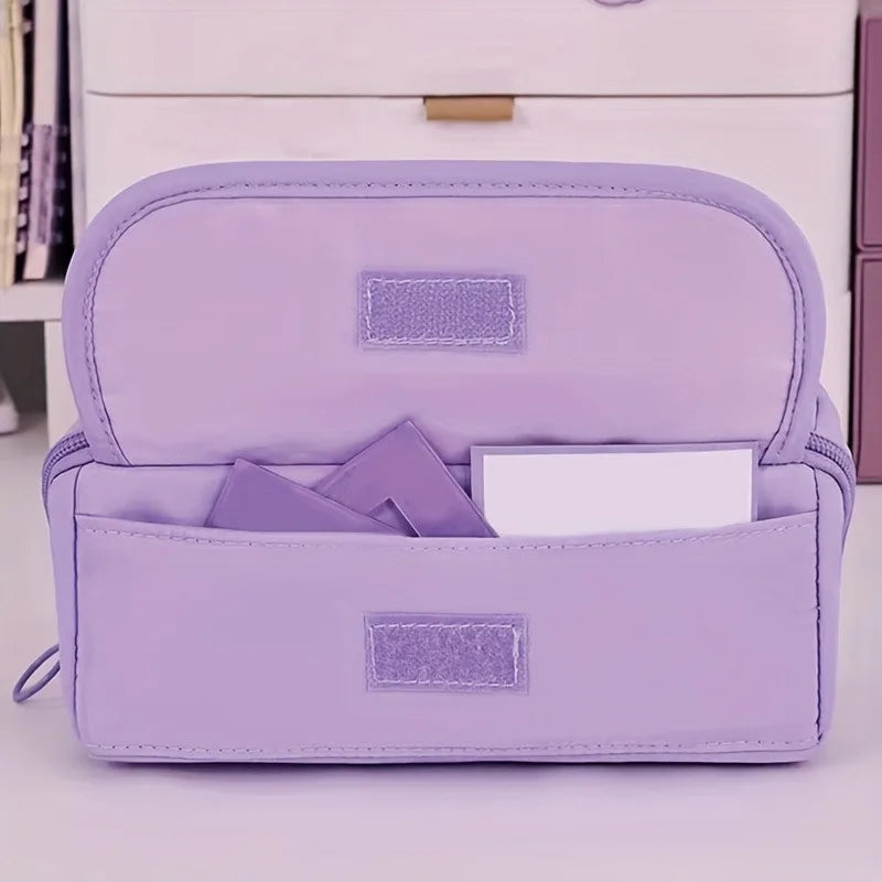 Large Capacity Pencil Case Organizer - Multi-Compartment Desktop Storage for School & Office Supplies ( Pink/Purple/Black) - Shoppiline