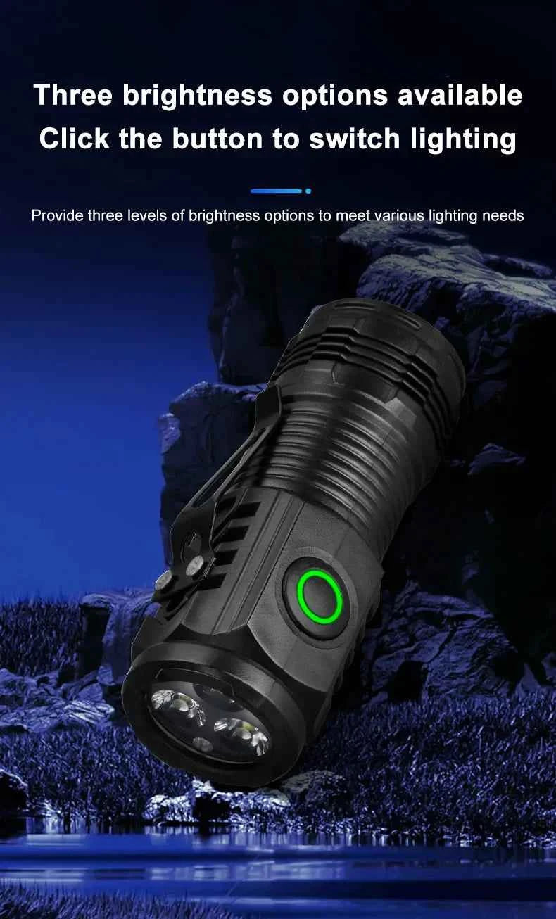 New Ultra Powerful Flashlight 3 Core LED Mini EDC Tactical Torch USB Rechargeable Outdoor Camping Fishing LED Hat Clip Lamp