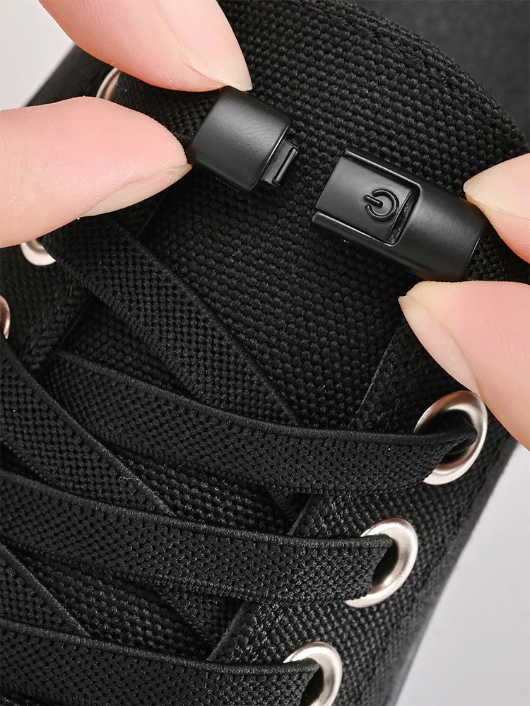 8mm Schnürsenkel ohne Binden, Pressverschluss Schnürsenkel, Elastische Schnürsenkel, Sneaker Kinder Erwachsene, Verbreiterte flache Schnürsenkel für Schuhe