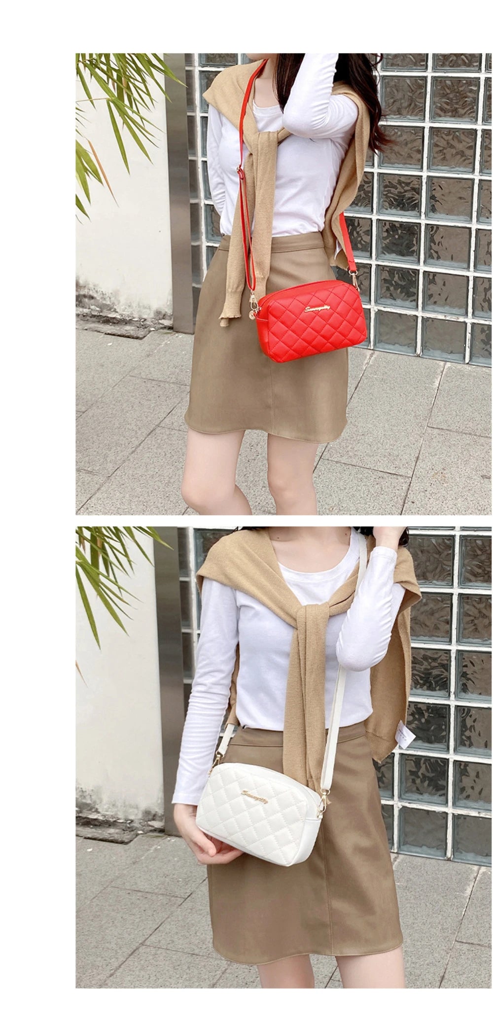 2024 Quaste Kleine Umhängetasche für Damen Trend Lingge Stickerei Kamera Damen Umhängetasche Mode Kette Damen Crossbody Taschen