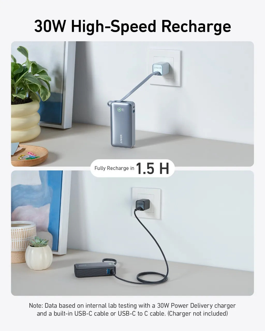 Anker Nano Power Bank 10000mAh PD 30W Spare Battery Portable Power Bank 10K Portable Charger with USB-C Cable for iPhone 17 - Shoppiline