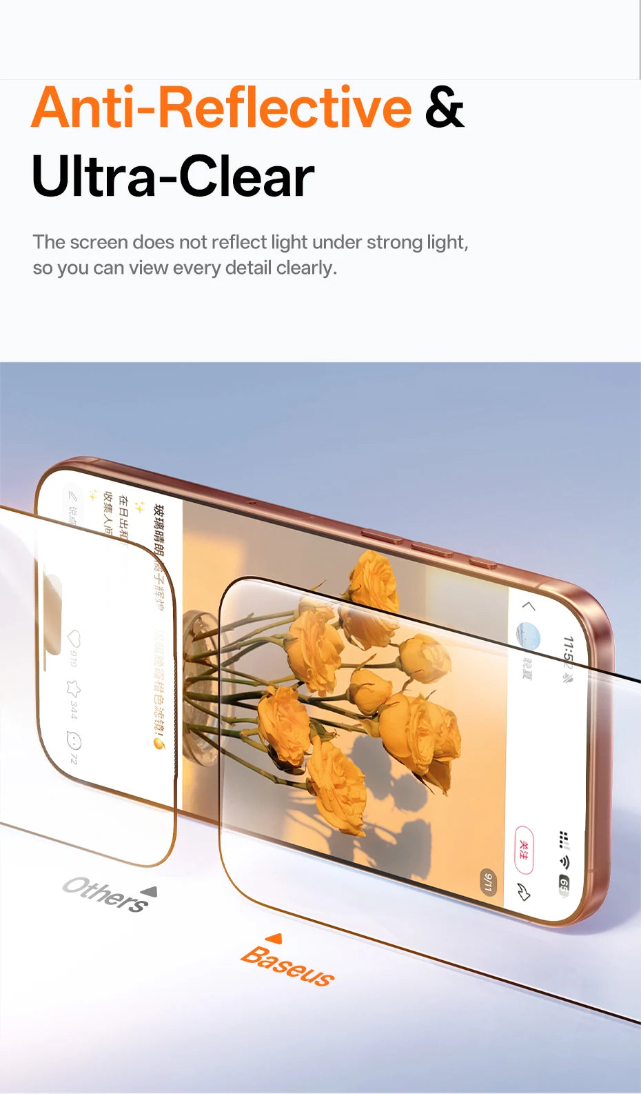 Baseus Tempered Glass for iPhone 17 16 15 14 13 12 Pro Max Screen Protector HD With Cleaning Kit Anti Peeping Dust-proof Glass - Shoppiline