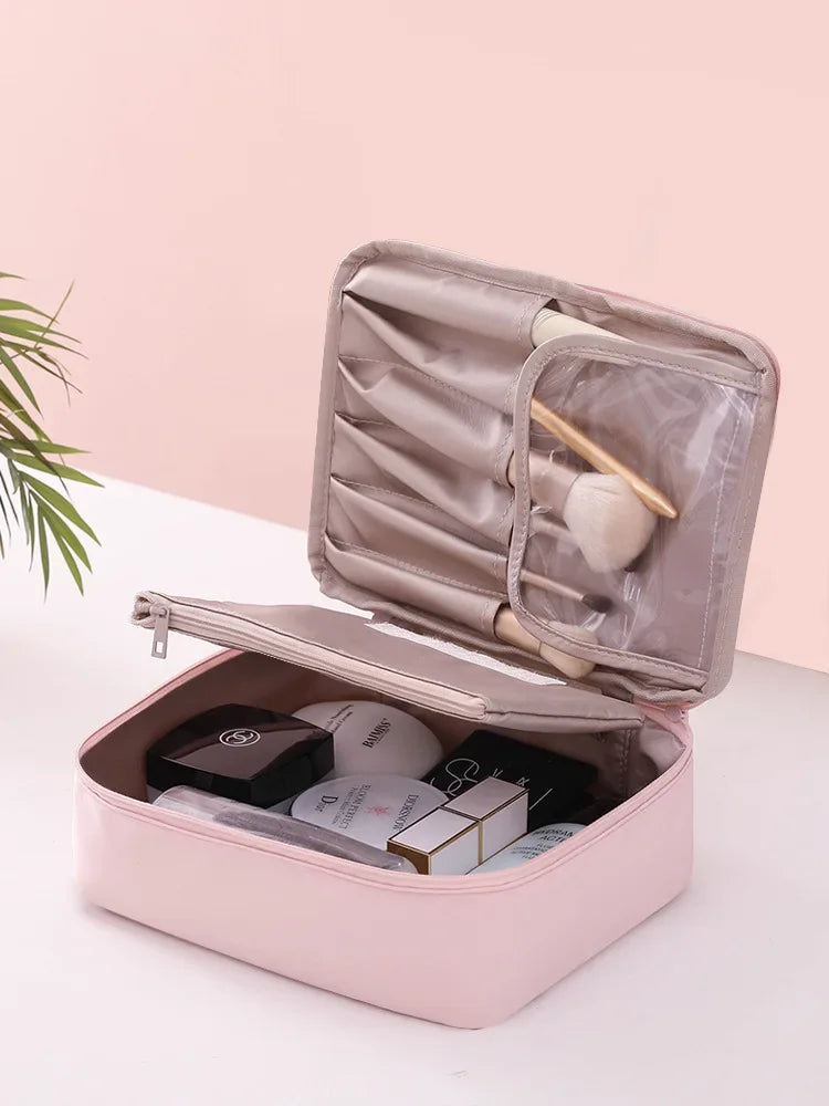 Damen tragbare Kosmetiktasche mit hohem Erscheinungsbild, große Reise-Waschtasche, dreidimensionale Make-up-Aufbewahrungstasche