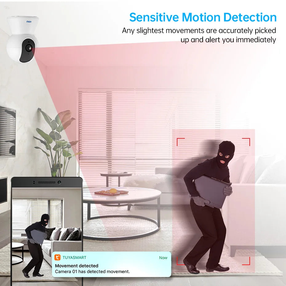 KERUI 5MP 4K WiFi IP Camera Works With Tuya Indoor Wireless Smart Home Security Human Detect Surveillance Camera Auto Tracking - Shoppiline