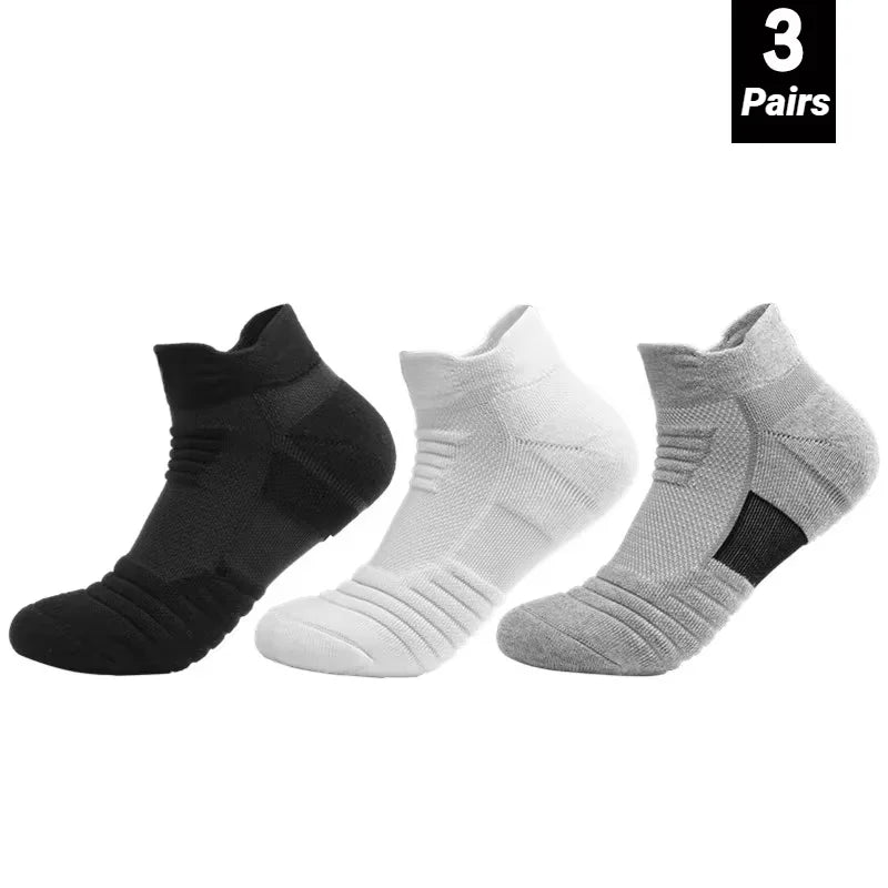 3 Pairs Anti-Slip Football Socks Men Sock Short Long Tube Soccer Basketball Sport Breathable Deodorous 39-45 Running Hiking