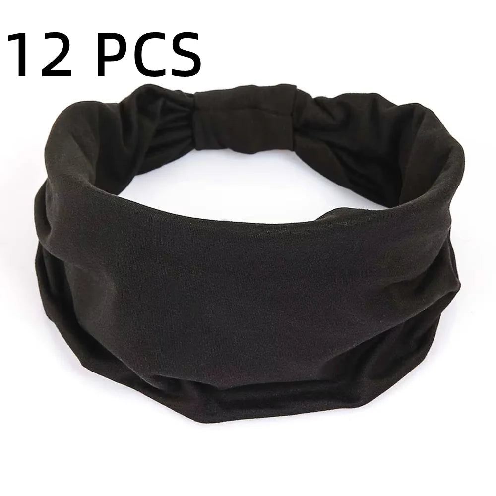 Bandeaux larges pour femmes, antidérapants, doux, élastiques, pour yoga, course, sport, entraînement, gym, turbans, bandanas