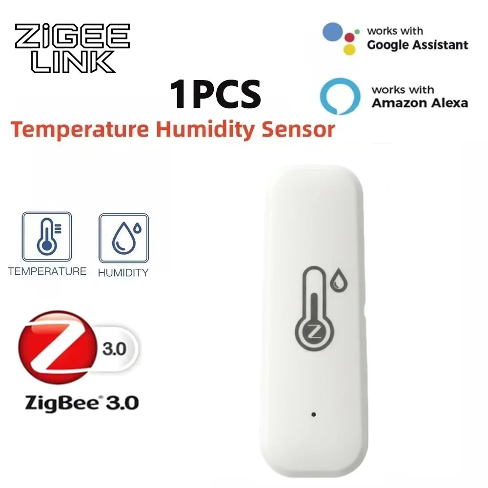 Smart Zigbee 3.0 Temperature Humidity Sensor Smart Thermometer Hygrometer Real-Time APP Remote Alarm for Tuya 2MQTT Alexa Google