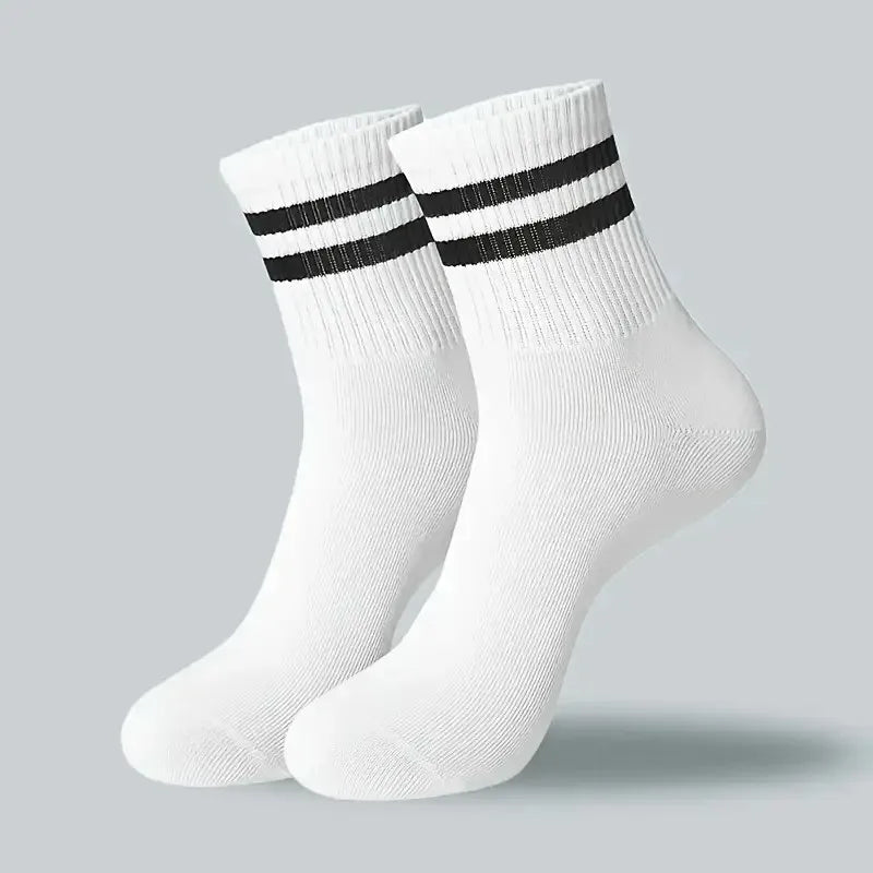 5/10/20 Pairs Neutral Solid Color Round Neck Socks Spring Summer Sweat Absorbing Breathable Comfortable All-season Sports Socks