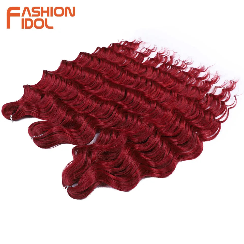 Anna Hair Extensions synthétiques de tresses Loose Deep Wave 24 pouces, cheveux tressés ondulés, cheveux bouclés torsadés au crochet Ombré Blond