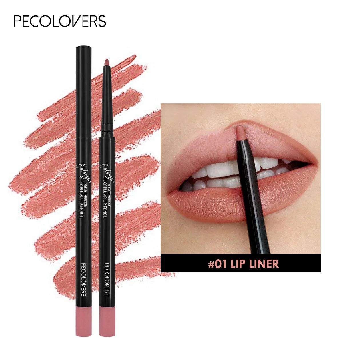 Wasserfester Matter Lipliner-Stift Rot Kontur Lippenstift Langanhaltend Antihaftend Feuchtigkeitsspendendes Lippen-Make-up 12 Farben