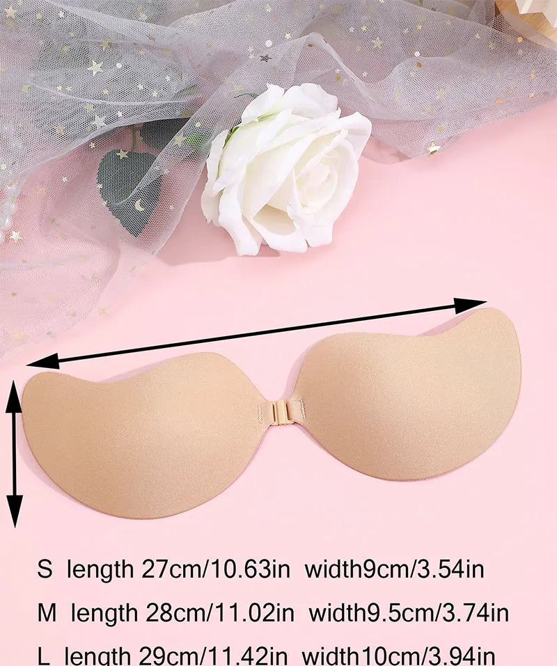 FINETOO 1-15PCS Women Invisible Nubra Breast Patch Tow-Color Hypoallergenic Mango Cup bra Silicone Non-Falling Off Thin