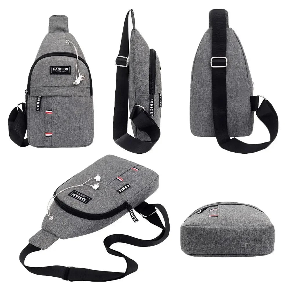 Classic Fashion Canvas Waterproof Sling Chest Crossbody Bag Sport Travel Outdoor Bag Practical Casual Daily Carry Capacity Bags