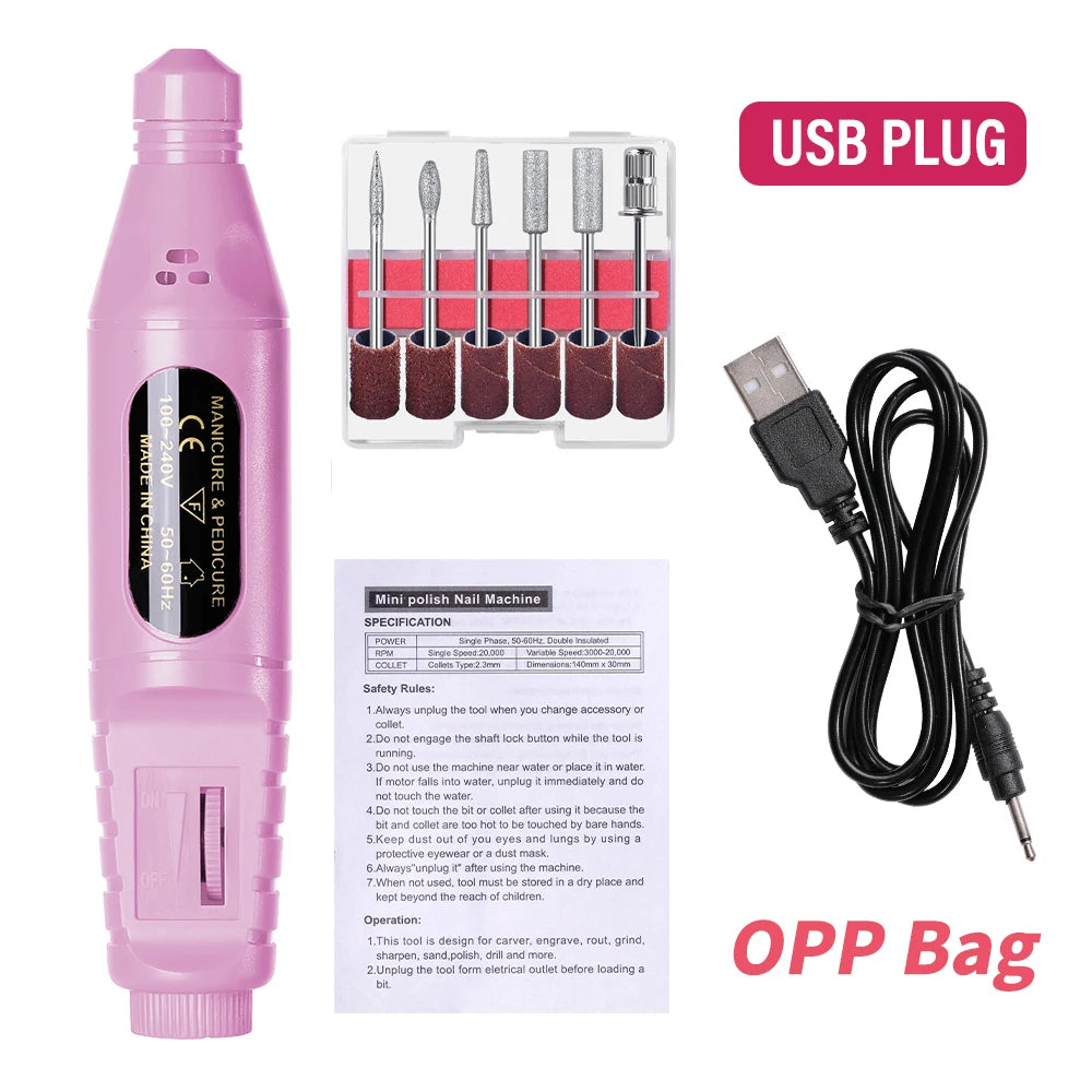 Professional Nail Drill Machine Set Remove Nail Sander Gel Polish Remover Tools Driller Manicure Nail Accessories Nail tools
