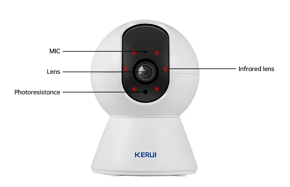 KERUI 5MP 4K WiFi IP Camera Works With Tuya Indoor Wireless Smart Home Security Human Detect Surveillance Camera Auto Tracking - Shoppiline