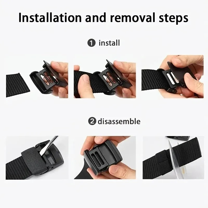 Men's Belt Outdoor Casual Canvas Belt Metal Free Training Nylon Tactical Belt，Versatile For Jeans, Dress，Casual ，For Men Women
