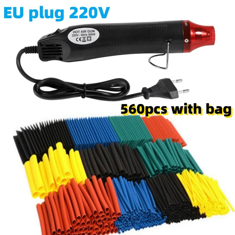 300W Hot Air Heat Gun 328pcs Heat Shrink Tube With Hot Air Guns Kit EU US 110V 220V Heat Shrink Tubing Kit 2:1 - Shoppiline