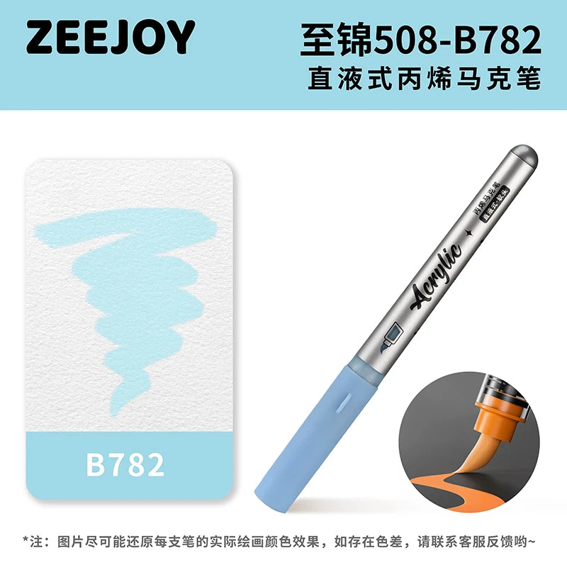 ZEEJOY 120/12/1 Colors Direct Liquid Acrylic Marker Pens Waterproof Pen Soft Brush Nib for Manga School Art Supplies Stationery