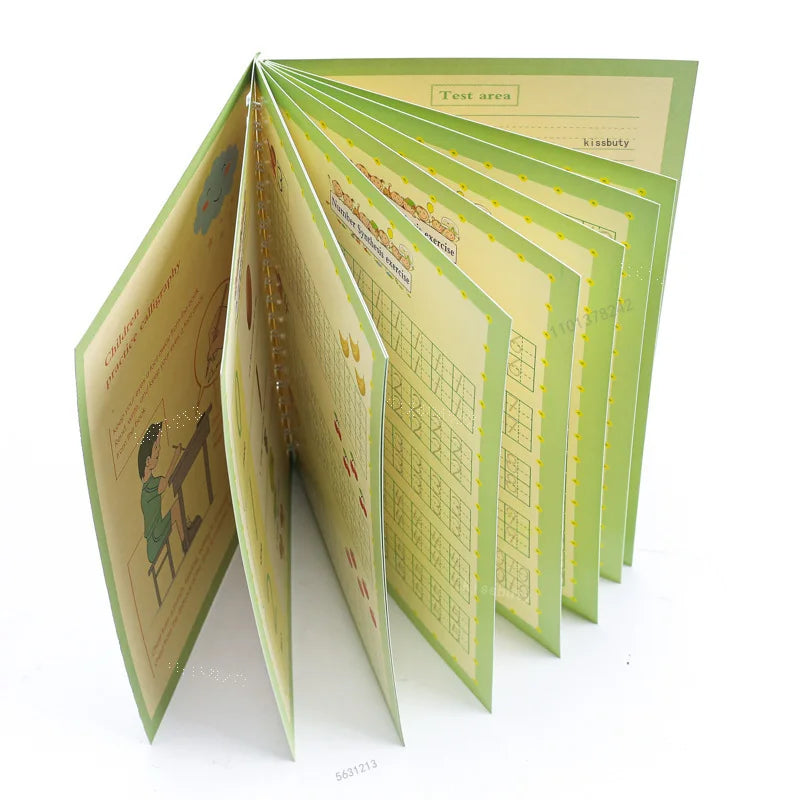 4 Bücher Englisch Übungsheft Zauberstift Nachfüllpackung Automatisch Verschwindende Tinte Kinder Schreibaufkleber Übung für Kinder Erleuchtungsgeschenk