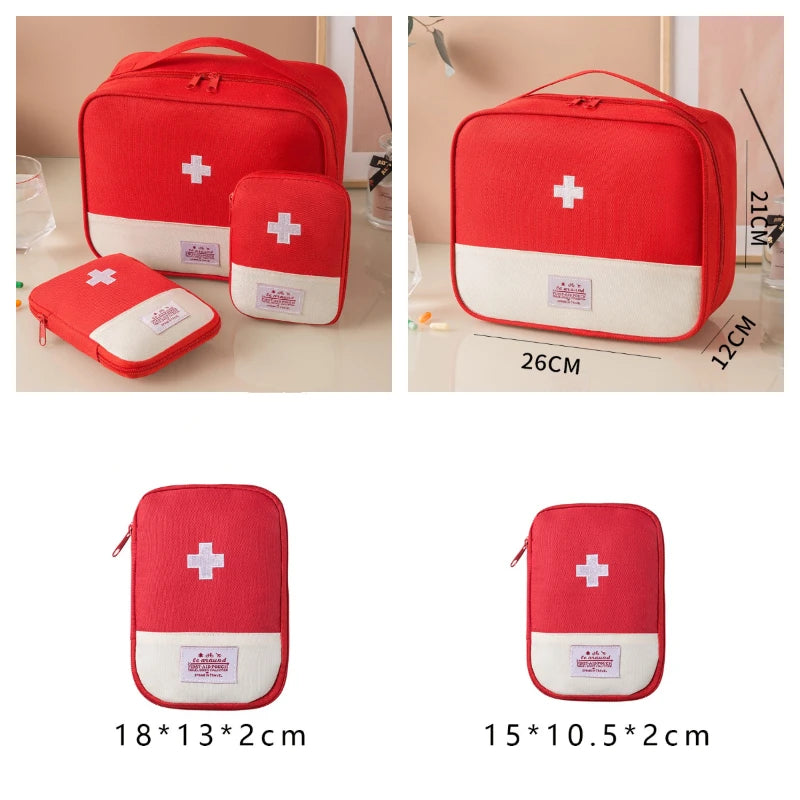 3-teiliges Set, tragbare medizinische Aufbewahrungstasche, Camping-Notfall-Erste-Hilfe-Set-Organizer, Reise-Tasche für Zuhause und Outdoor
