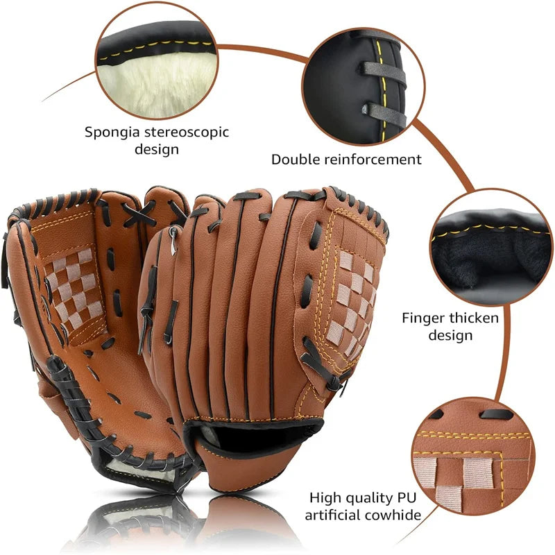 Outdoor camping sport Baseball Gloves Softball Practice Equipment Size 9.5 Left Hand For Kids/Adults Man Woman Training - Shoppiline