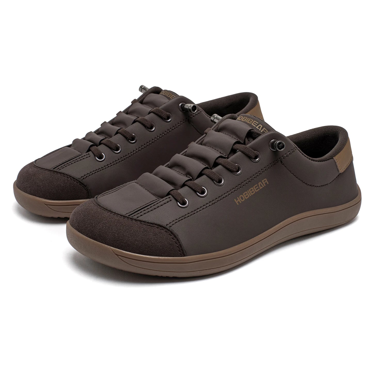 HOBIBEAR Unisex Barefoot Wide Toe Shoes Women Men Artificial Leather Minimalist Sneakers Adjustable Slip On Walking Shoes