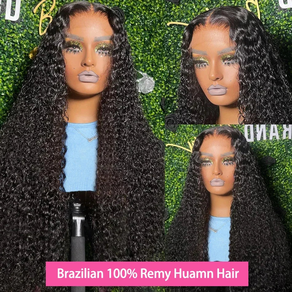 13x6 Hd Lace Frontal Wig Deep Wave 250 Density Curly Human Hair Wigs Preplucked Water Wave Front Wigs For Black Women Brazilian