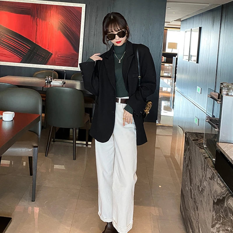 Nouveau pull élégant basique en maille unie pour femme, col roulé, manches longues, décontracté, coupe ajustée, mode simple et chic