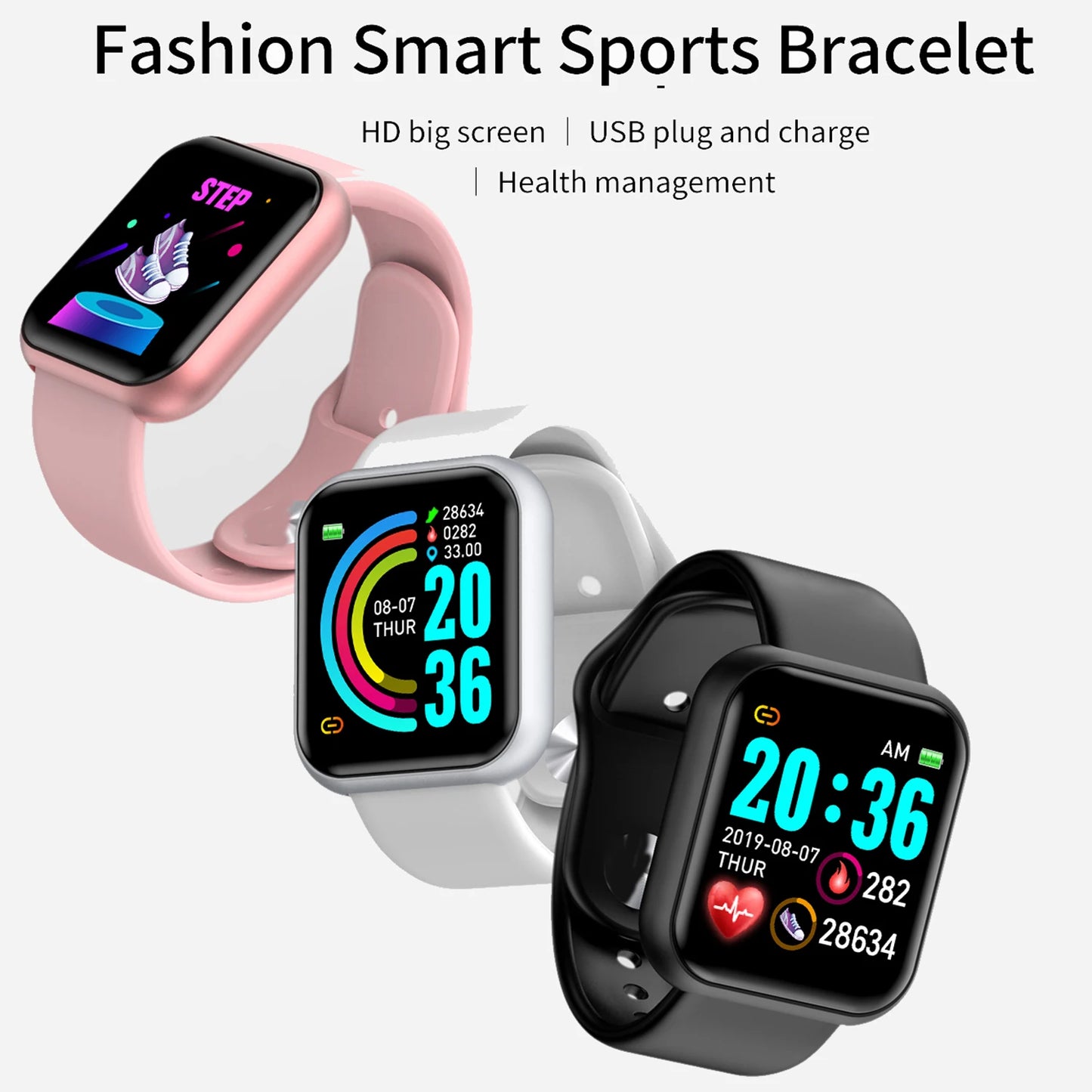 Smartwatch für Damen Herren Armbanduhr Bluetooth Verbundenes Telefon Musik-Player Fitness-Sportarmband Schlafmonitor Digitale Uhren