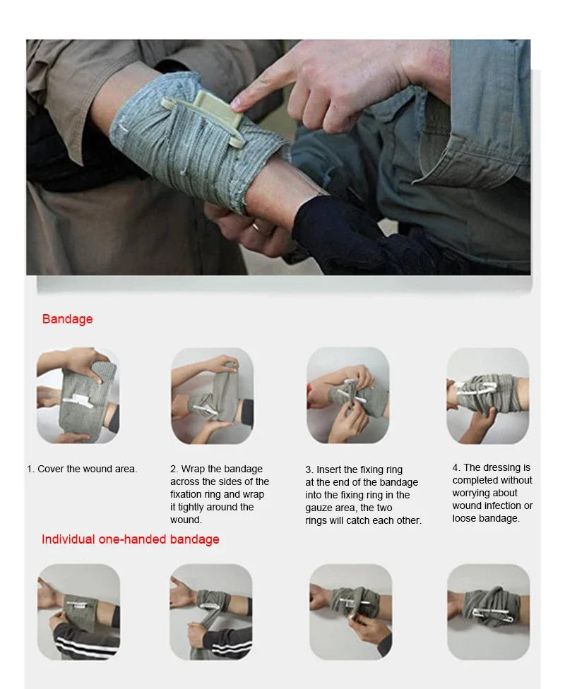 4/6 Inch Israeli Bandage Elastic Wrap Sterile Emergency Bandage Essential for Camping, Hiking,Tactical,Home | Medical Trauma Kit