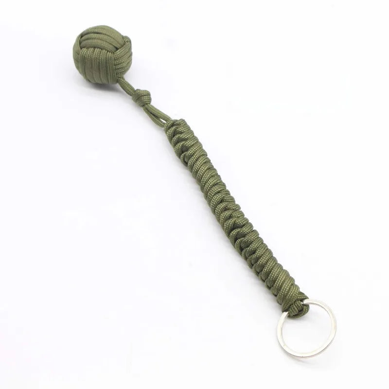 Black Monkey Fist Steel Ball Key Chain for Girls - Outdoor Security Protection Self Defense Lanyard for Bearing Broken Windows