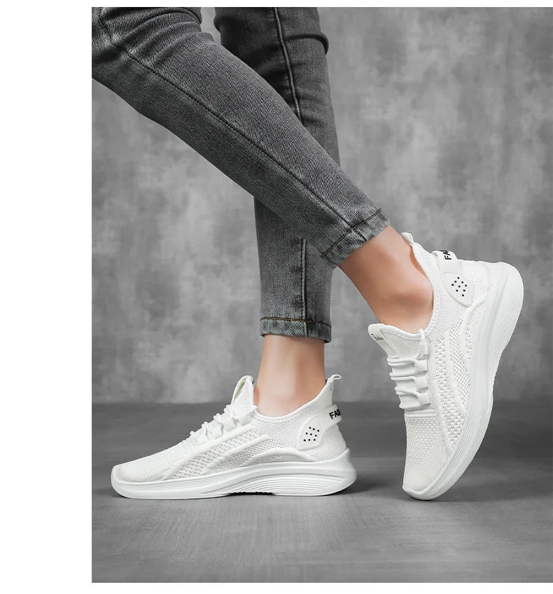 Women Casual Shoes 2025 Hot Sale Breathable Air Mesh Slip-on Female Sock Footwear Outdoor Women Sneakers Thick Bottom Platforms
